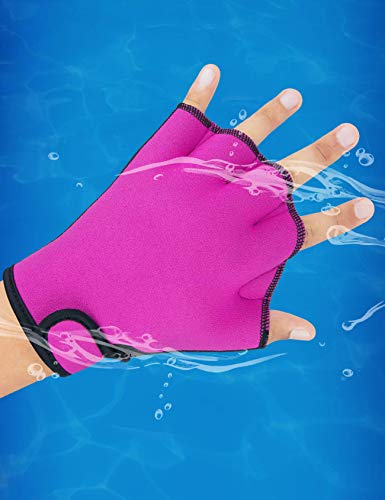 FitsT4 Webbed Paddle Swim Gloves for Aqua Fitness