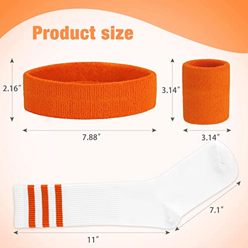 80s Sports Accessories: Headband, Wristbands & Socks Set