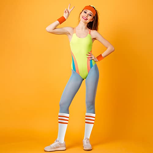 80s Sports Accessories: Headband, Wristbands & Socks Set
