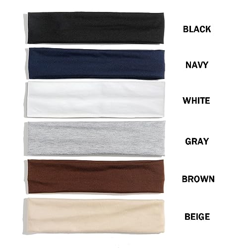 Yiwafu 6 Pack Non-Slip Yoga Headbands for Women