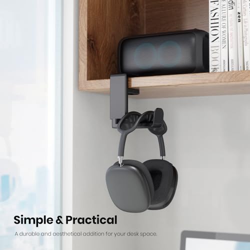 Adjustable PC Gaming Headset Hanger with Cable Clip