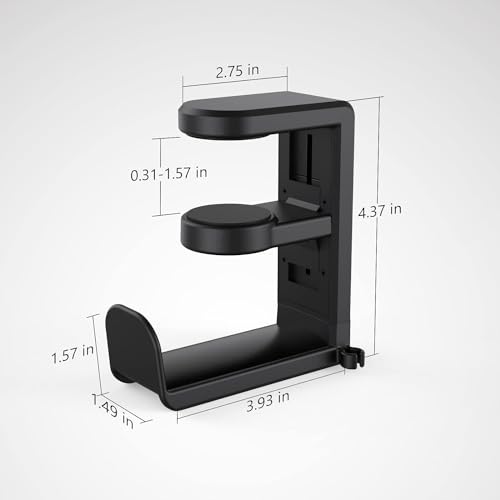 Adjustable PC Gaming Headset Hanger with Cable Clip