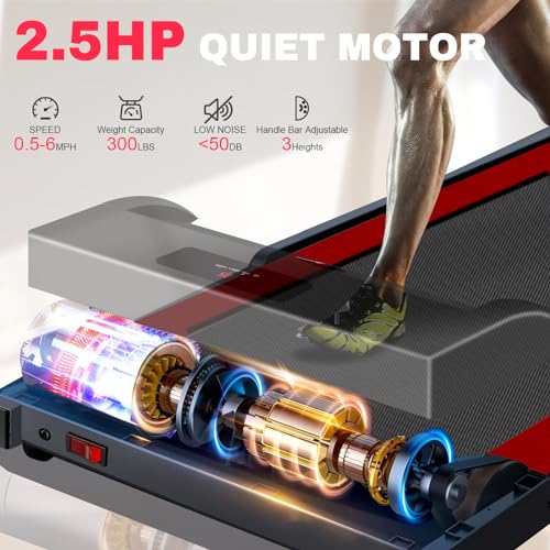 MUDFAC 2-in-1 Compact Walking Pad Treadmill
