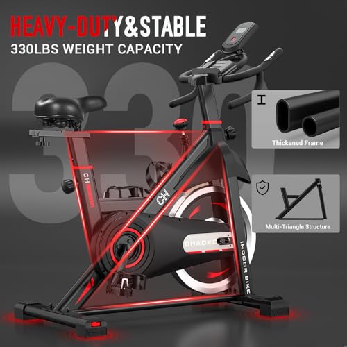 CHAOKE Indoor Exercise Bike with LCD Monitor