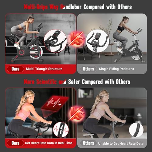 CHAOKE Indoor Exercise Bike with LCD Monitor
