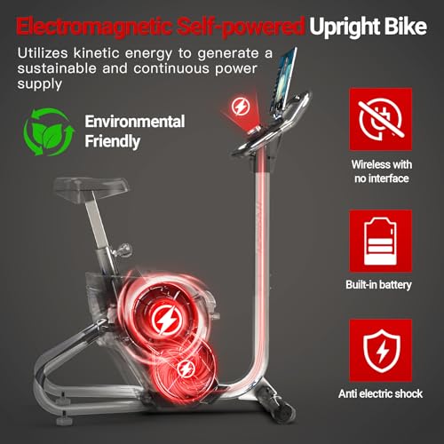 HARISON Self-Powered Upright Exercise Bike with Bluetooth