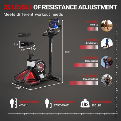 HARISON Self-Powered Upright Exercise Bike with Bluetooth