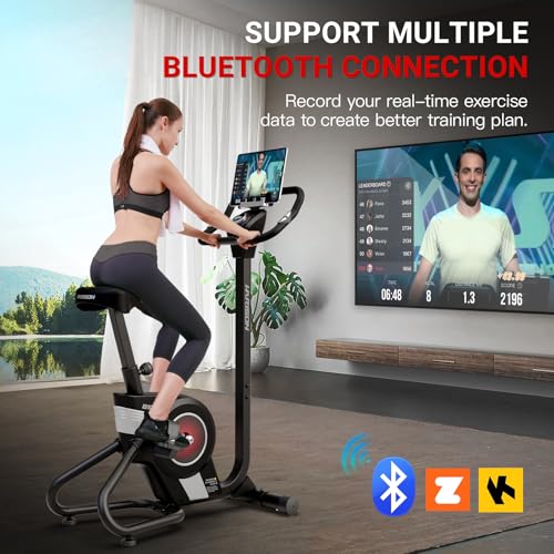 HARISON Self-Powered Upright Exercise Bike with Bluetooth