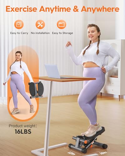 Niceday Stair Stepper with Resistance Bands, LCD Monitor