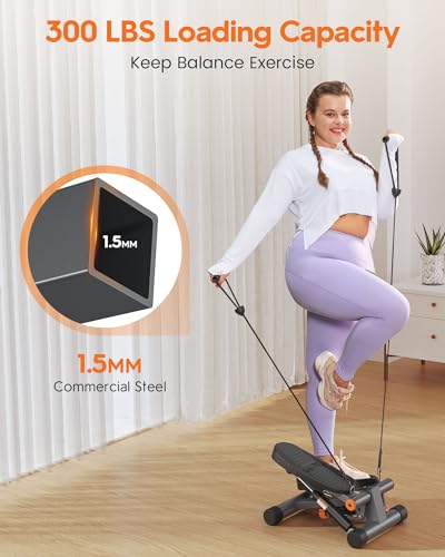 Niceday Stair Stepper with Resistance Bands, LCD Monitor