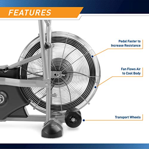 Marcy Adjustable Upright Fan Bike for Cardio