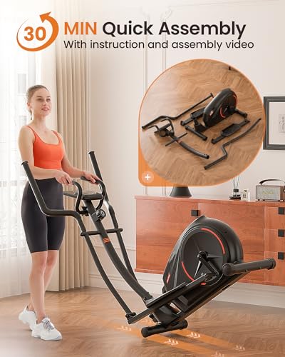 Ultra-Quiet Home Elliptical Machine with LCD Display