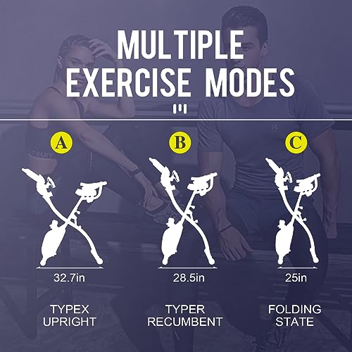 Portable Adjustable Folding Exercise Bike with LCD Monitor