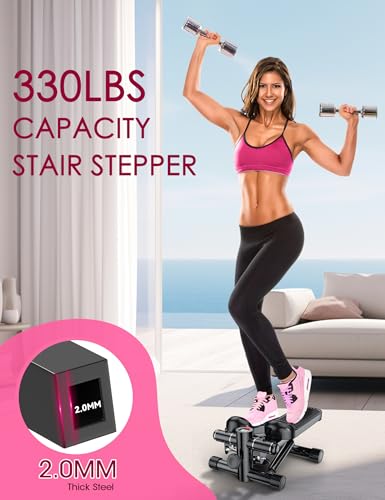 KitGody Mini Stepper with Resistance Bands, Adjustable Fitness