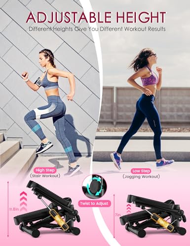 KitGody Mini Stepper with Resistance Bands, Adjustable Fitness