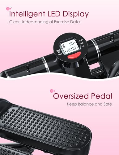 KitGody Mini Stepper with Resistance Bands, Adjustable Fitness