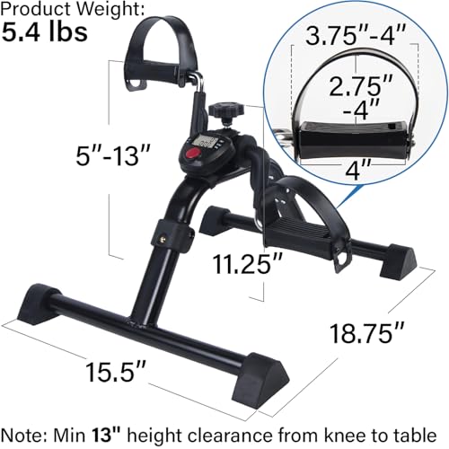 Vaunn Under Desk Bike Pedal Exerciser with Display