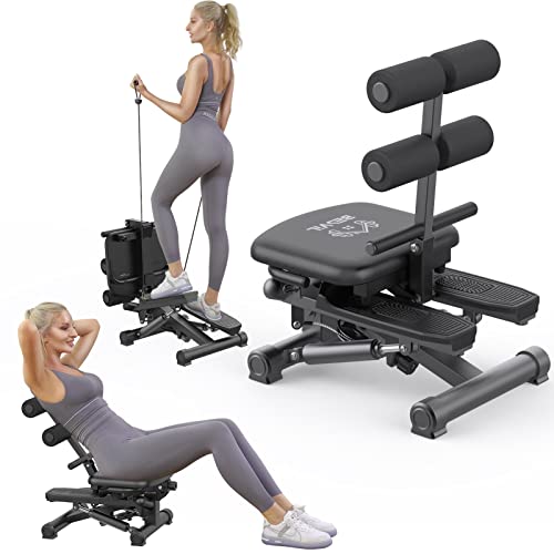 BESVIL 2-in-1 Home Stepper and Ab Machine