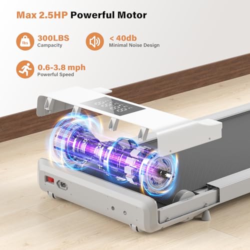 2-in-1 Under Desk Treadmill with Remote Control