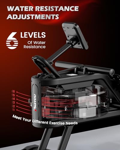 Foldable Water Rowing Machine with Bluetooth and Monitor
