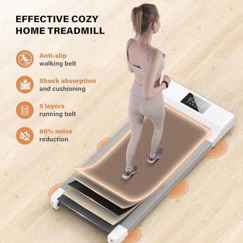 2-in-1 Under Desk Treadmill with Remote Control