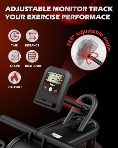 Foldable Water Rowing Machine with Bluetooth and Monitor