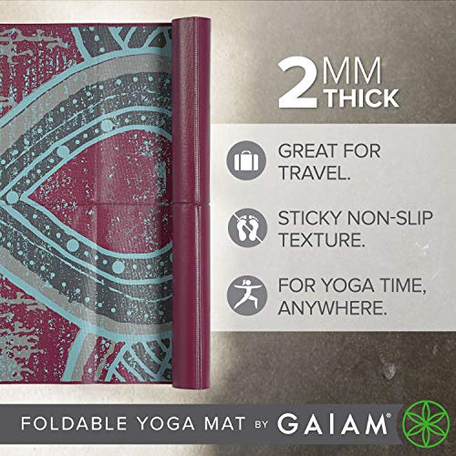 Gaiam Foldable Yoga Mat for Travel & Fitness