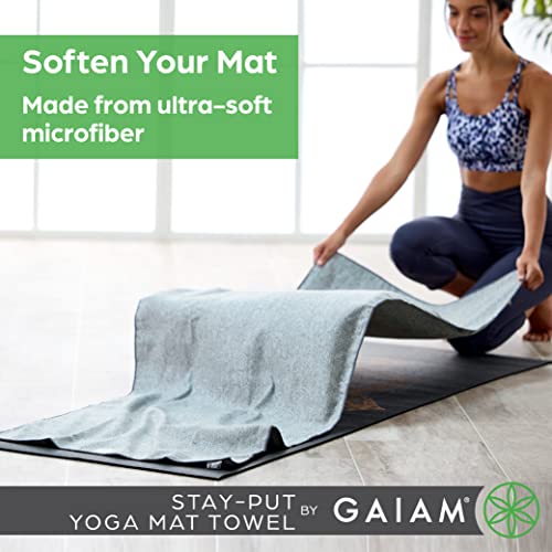 Gaiam Lake Stay Put Yoga Towel Mat 68"x24