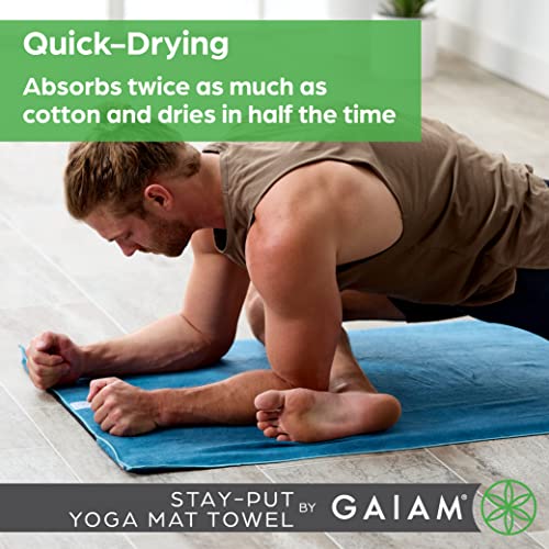 Gaiam Lake Stay Put Yoga Towel Mat 68"x24