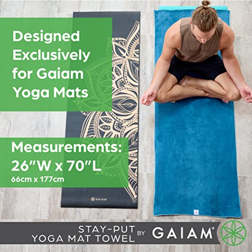 Gaiam Lake Stay Put Yoga Towel Mat 68"x24