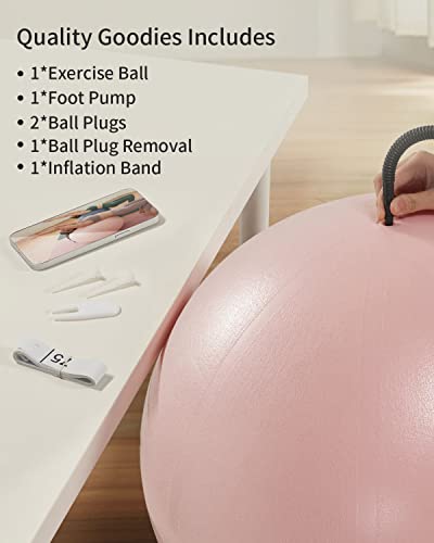 YOTTOY Thick Anti-Burst Exercise Yoga Ball - Pink
