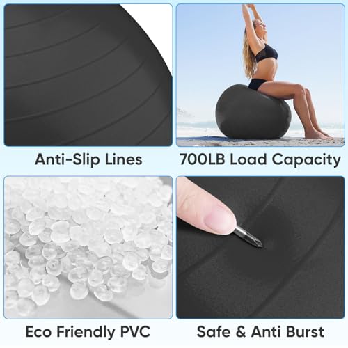 APEXUP Anti-Slip Yoga and Exercise Stability Ball