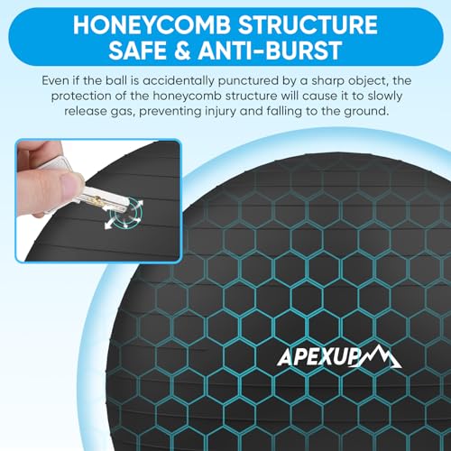 APEXUP Anti-Slip Yoga and Exercise Stability Ball