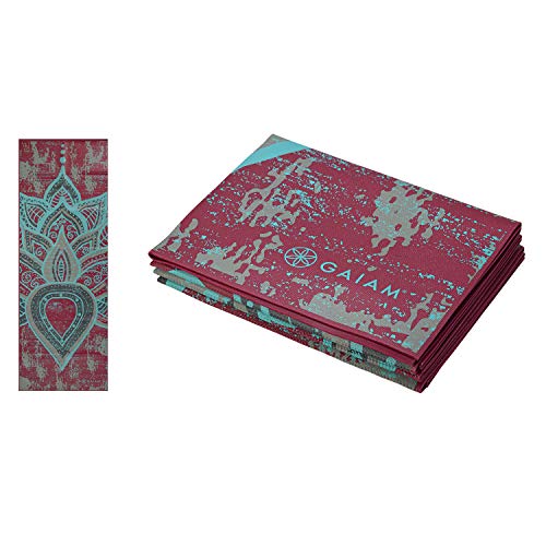 Gaiam Foldable Yoga Mat for Travel & Fitness