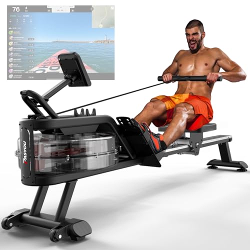 Foldable Water Rowing Machine with Bluetooth and Monitor