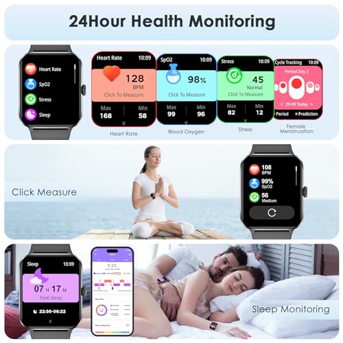 2024 Fitness Tracker Smart Watch Heart Rate Blood Oxygen
