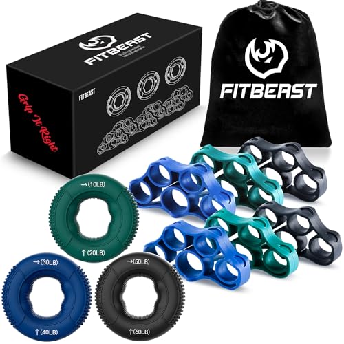 FitBeast 9-Pack Hand Grip Strength & Recovery Kit