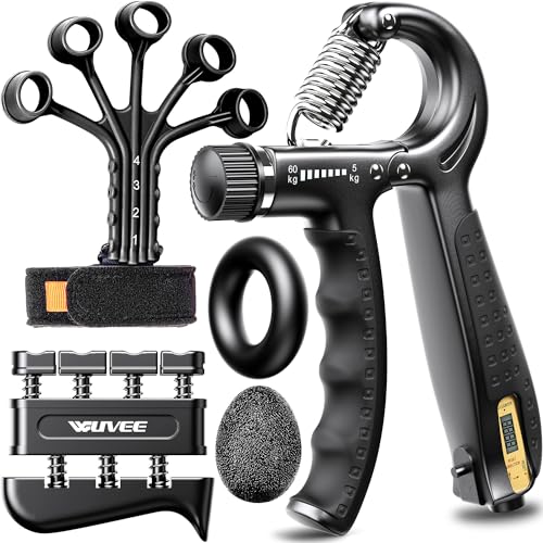 5-Pack Grip Strength Trainer Kit for Hand Therapy