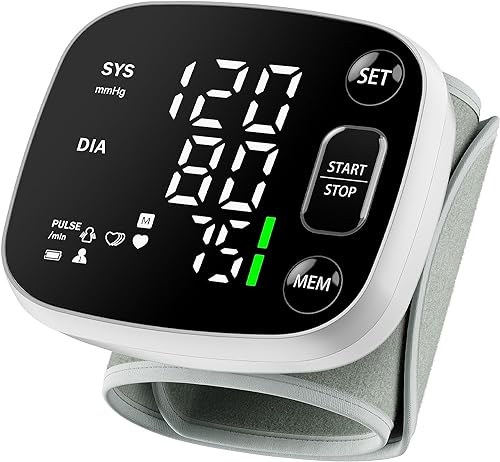 Rechargeable Wrist Blood Pressure Monitor with LED Display
