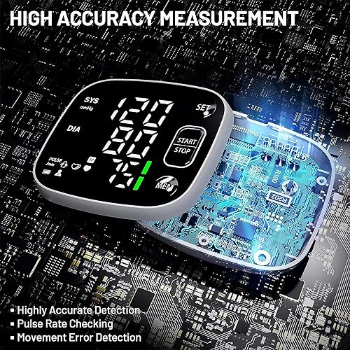 Rechargeable Wrist Blood Pressure Monitor with LED Display