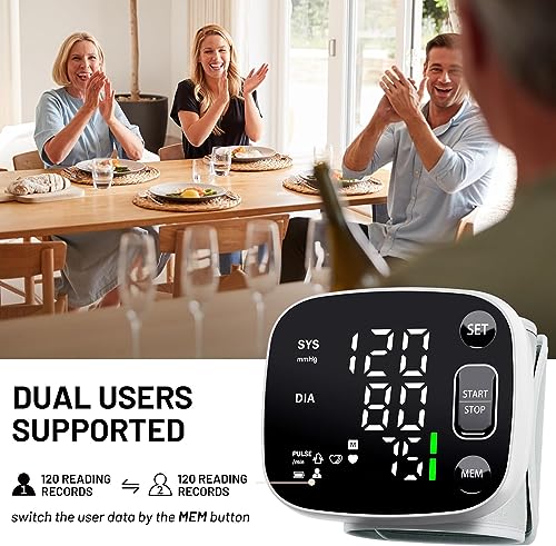 Rechargeable Wrist Blood Pressure Monitor with LED Display