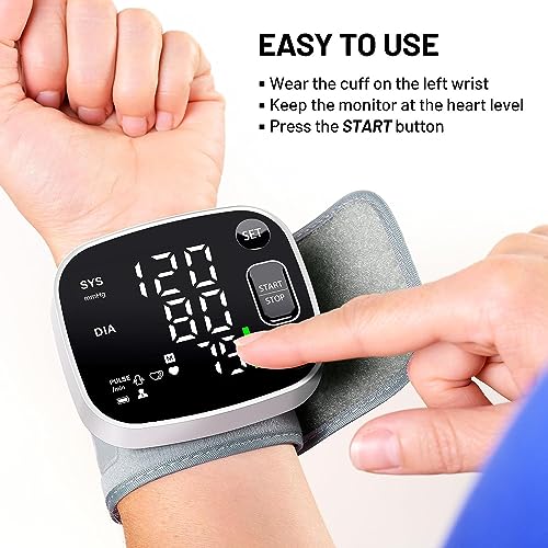 Rechargeable Wrist Blood Pressure Monitor with LED Display
