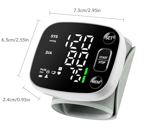 Rechargeable Wrist Blood Pressure Monitor with LED Display