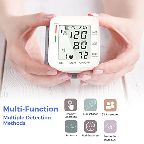 MMIZOO Wrist Blood Pressure Monitor with Large LCD