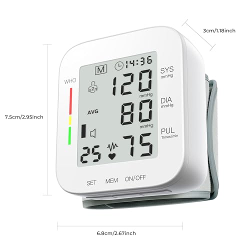 MMIZOO Wrist Blood Pressure Monitor with Large LCD