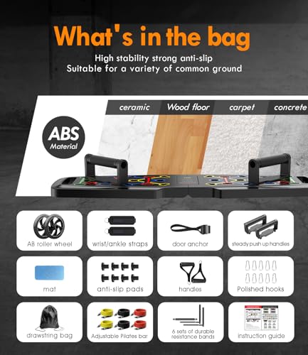 Portable Push Up Board with 20 Fitness Accessories