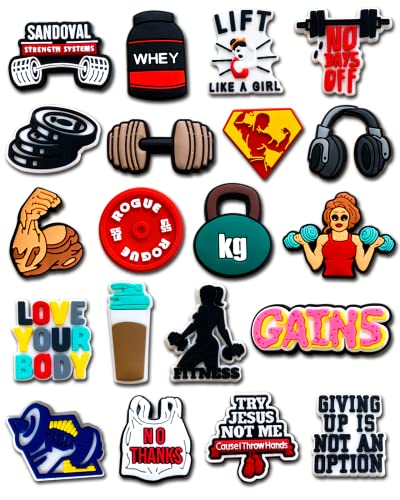 35PCS Gym Shoe Charms for Clog Decoration, Fitness