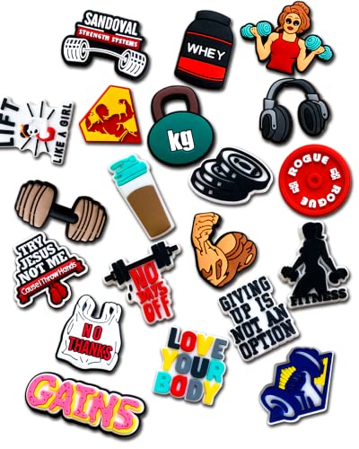 35PCS Gym Shoe Charms for Clog Decoration, Fitness
