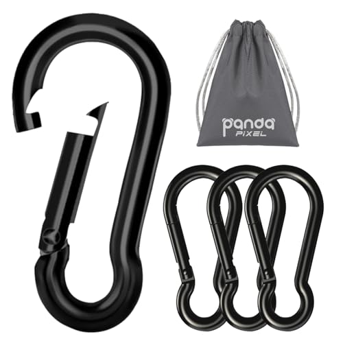 4 Pack Heavy Duty 3.1" Steel Carabiners for Fitness