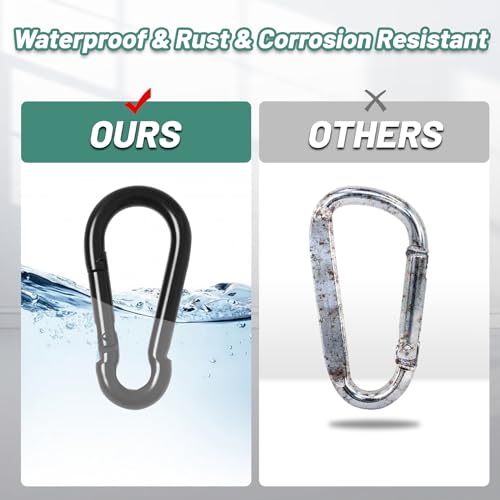 4 Pack Heavy Duty 3.1" Steel Carabiners for Fitness